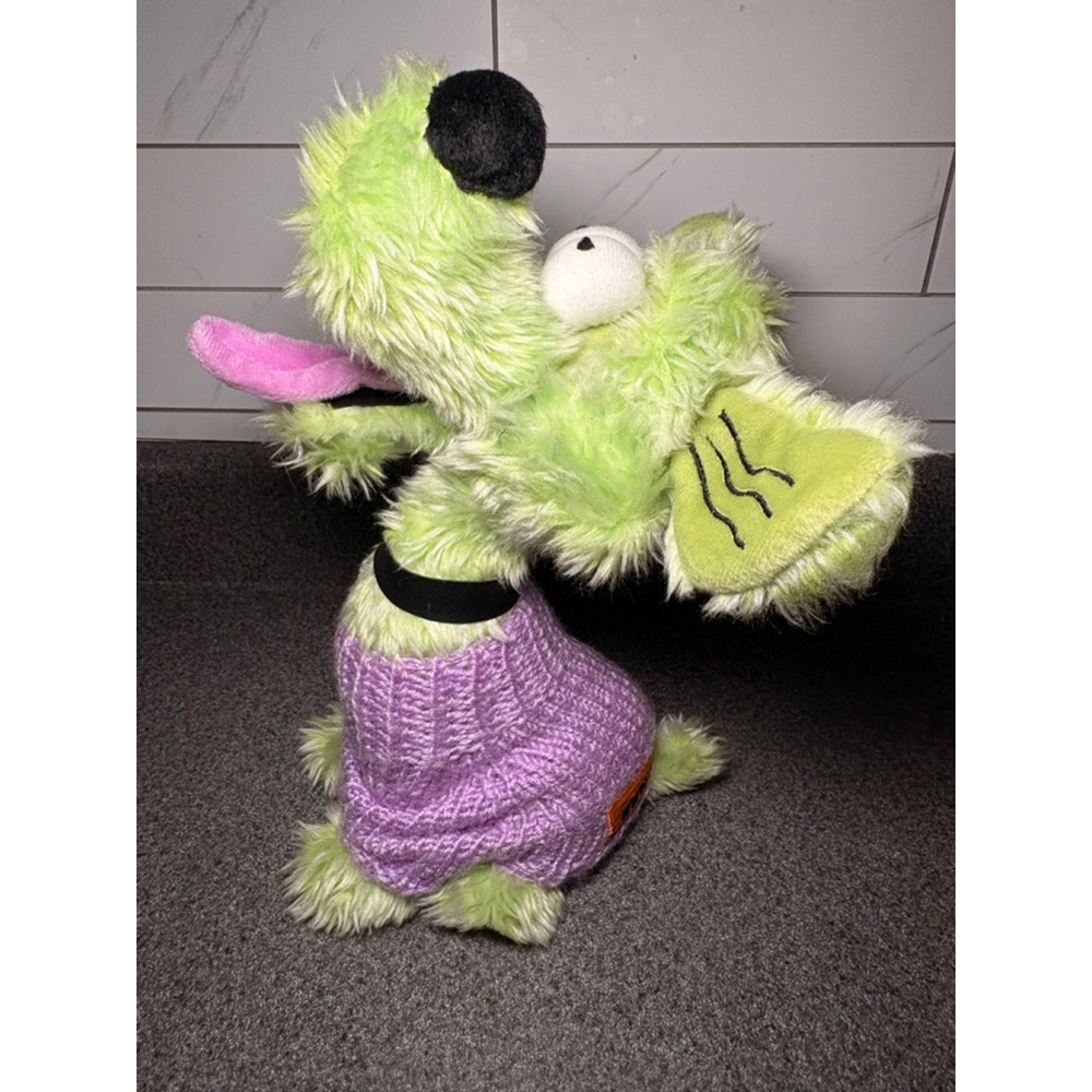 Retro Hartz.com Plush Dog Green Purple Monster Plush